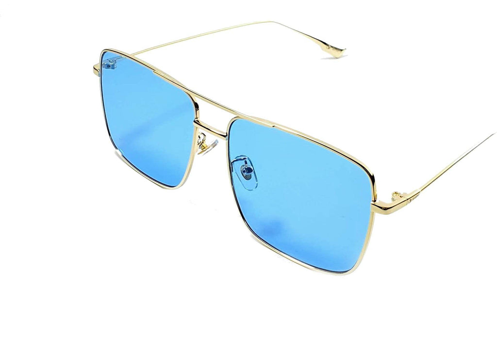 Sky Dominator Metal Frame UV400 Blue Lens Aviator Sunglasses - Sunglasses - Shipy