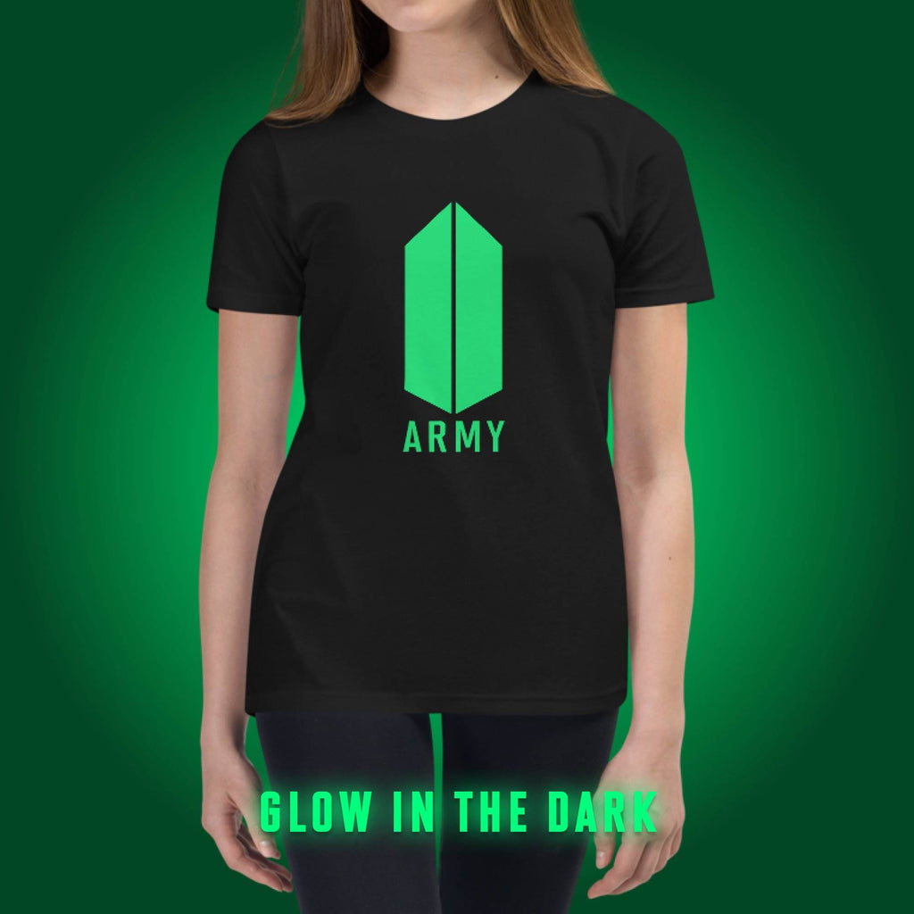 BTS Army Glow in Dark  Tee by Shipy | BTS, BTS Merch, Glow in Dark, K-Pop, kpop, Music