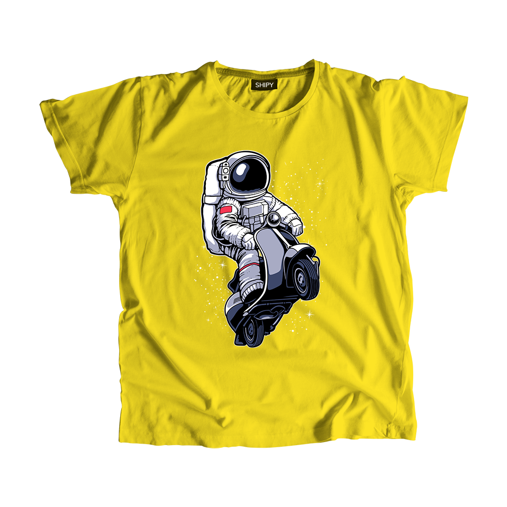 Astro Rider  T-Shirt by Shipy | Astronaut, Scooter, Space