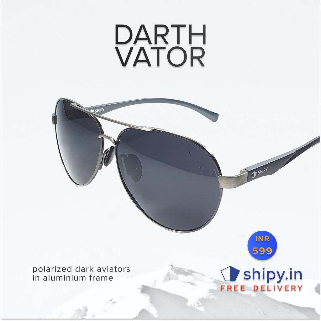 Darthvator Aluminium Frame, Polarized UV400 Black Lens Unisex