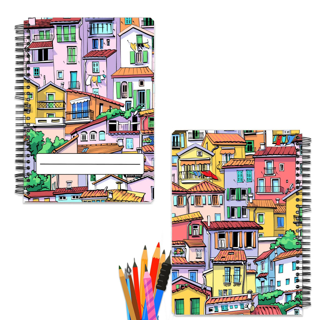Step City  A5 Wiro Notebook by Shipy | Art, Doodle