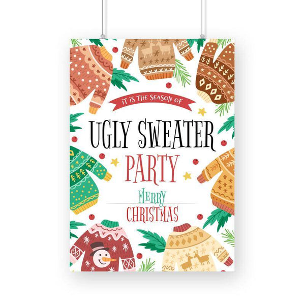 Ugly Sweater Christmas Party Poster - Posters - Shipy