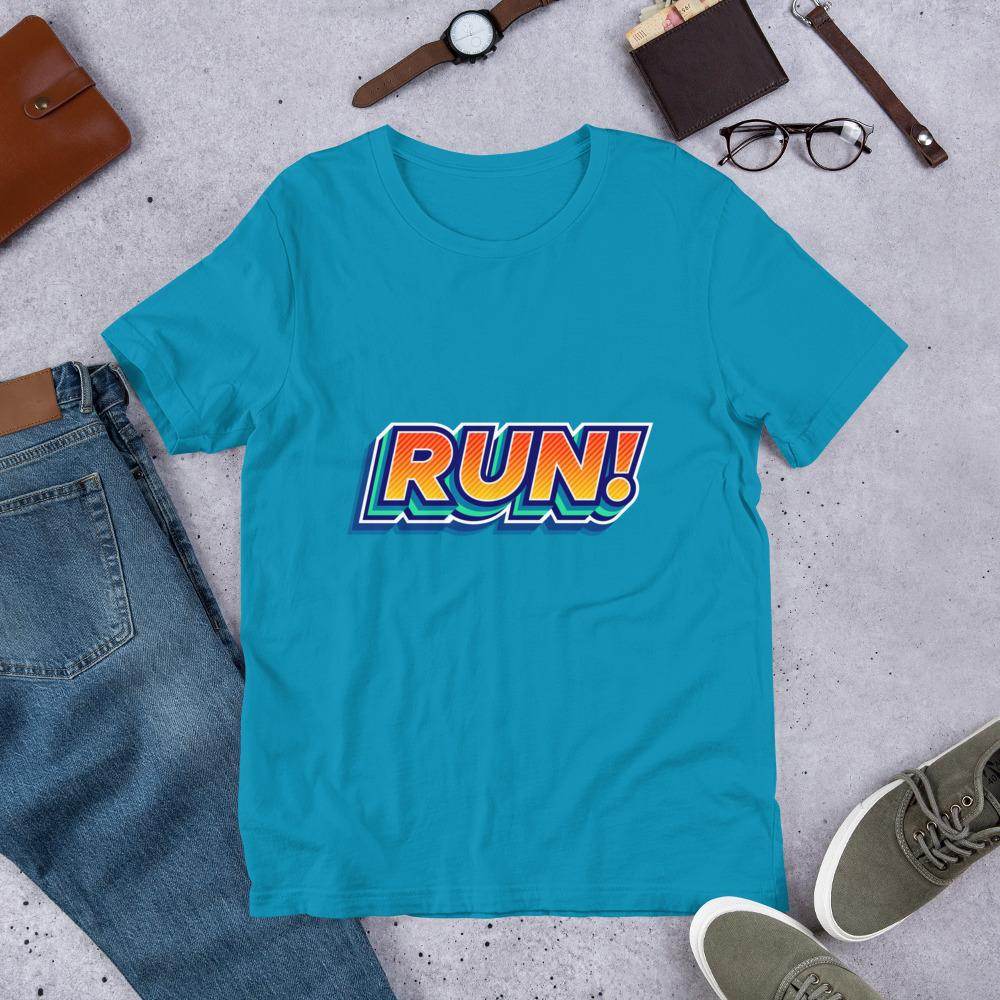 RUN  T-Shirt by Shipy | Gym & Active Wear, Running, Typography