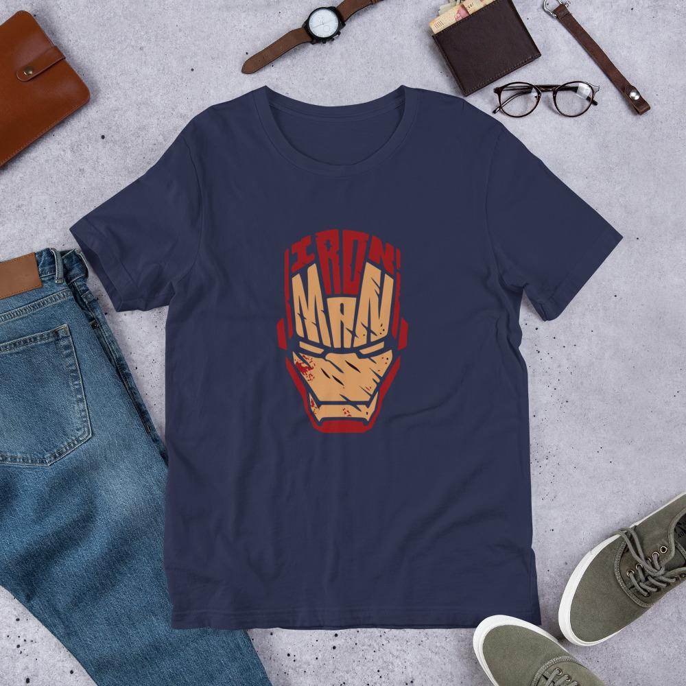 Iron Man Mask - Lettering  T-Shirt by Shipy | Pop Culture, Superhero