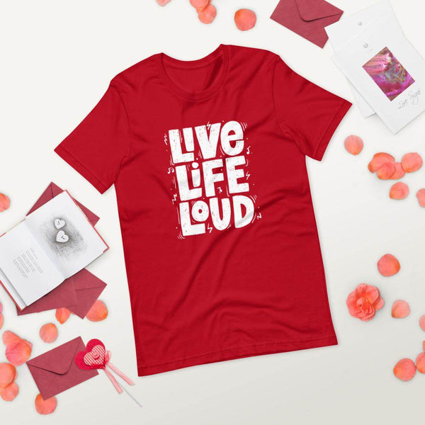 Live Life Loud  T-Shirt by Shipy | Music, Typography