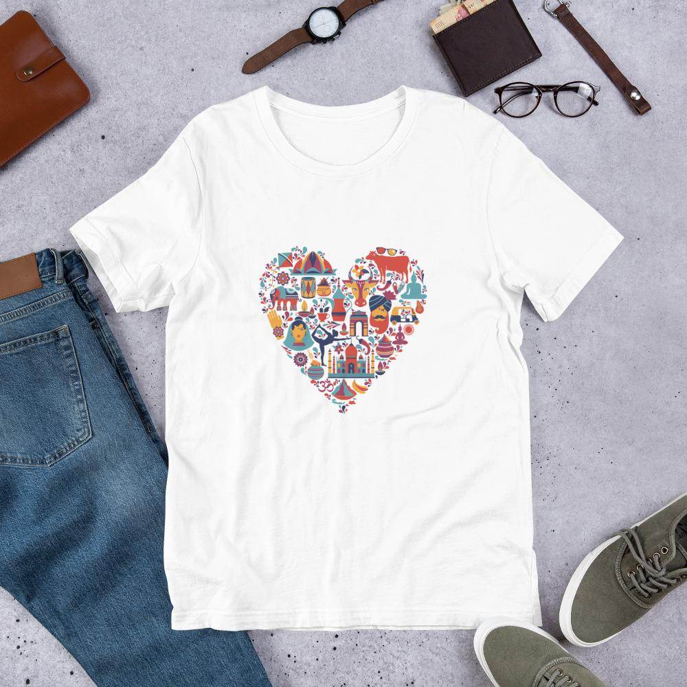 I Love India  T-Shirt by Shipy | Heart, India, Patriotic, Typography